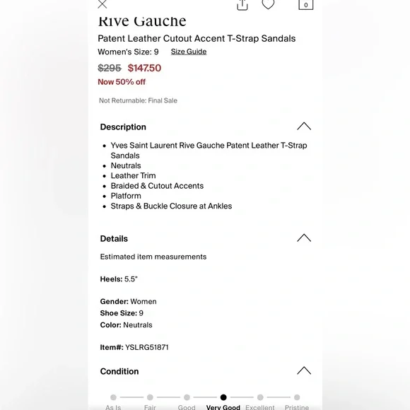 YSL patent leather tributes 105 platform sandals sz 39 - Picture 16 of 17